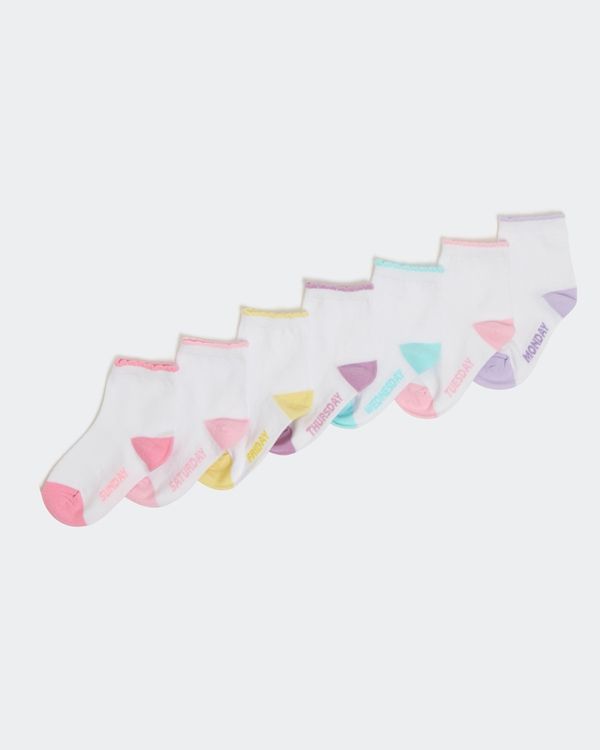 Baby Girls Cotton-Rich Socks - Pack Of 7