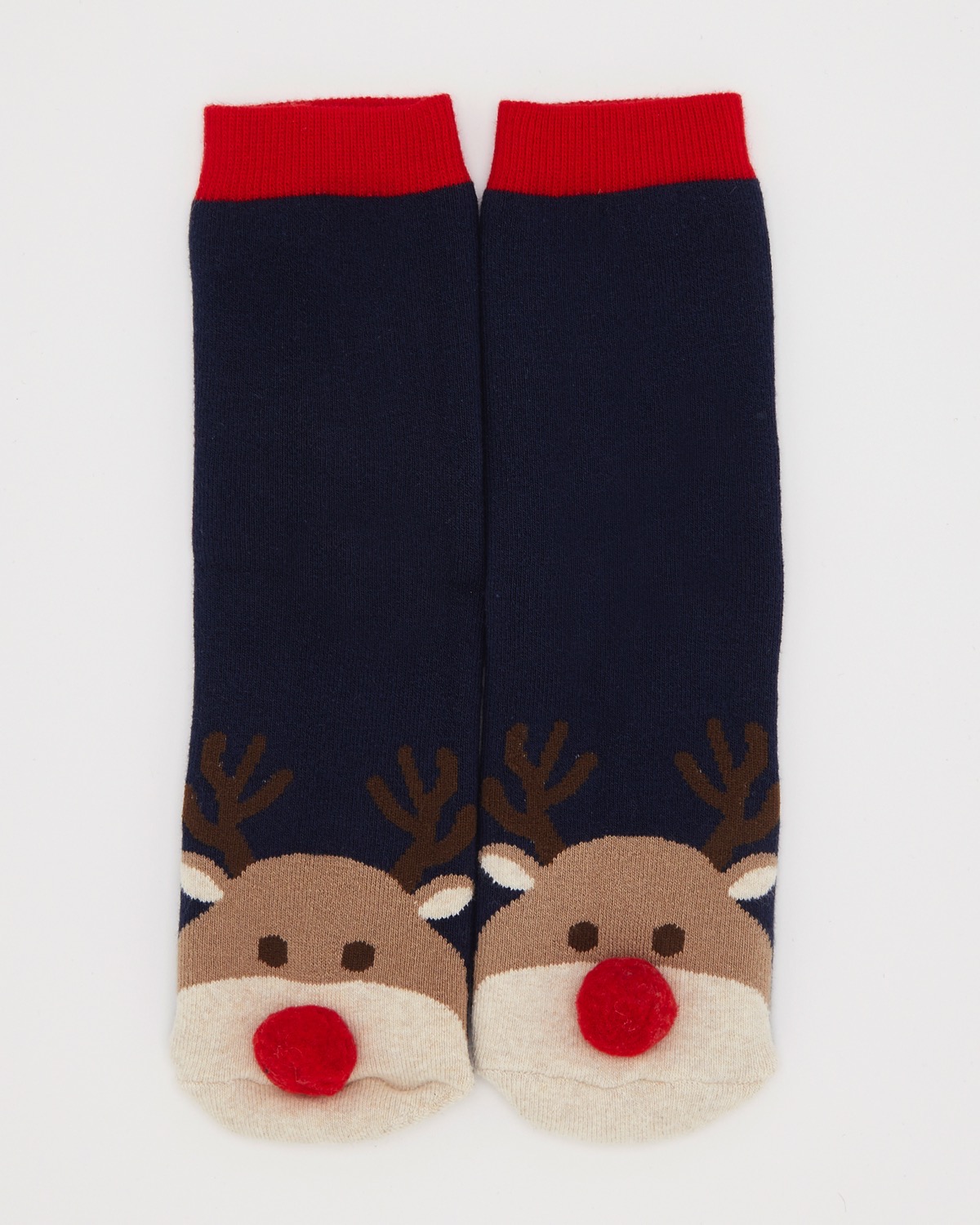 Navy Boys Christmas Slipper Socks