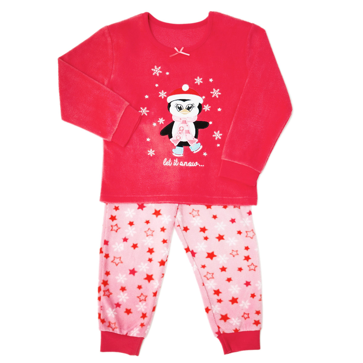 Dunnes Stores | Cerise Baby Girls Christmas Fleece Pyjamas
