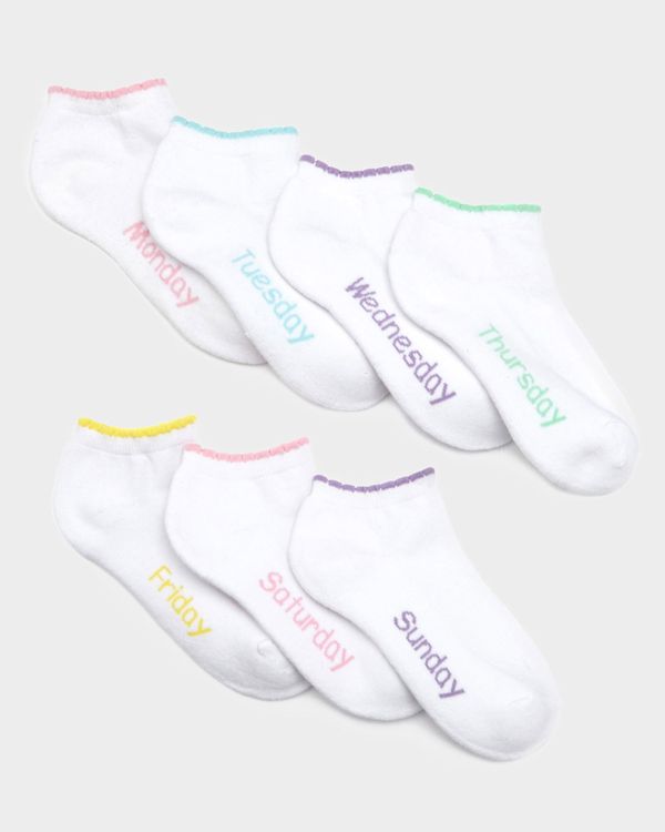 Girls Design Trainer Socks - Pack Of 7