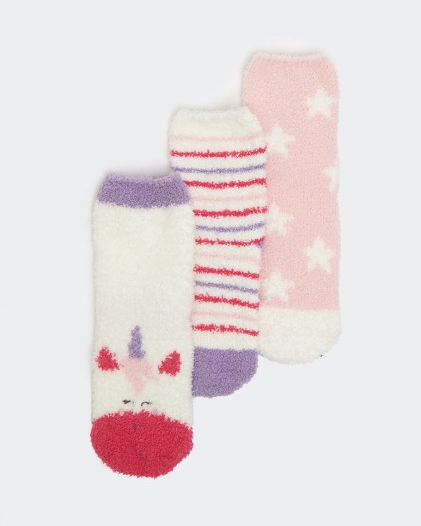 Dunnes Stores | Unicorn Kids Fluffy Socks - Pack Of 3