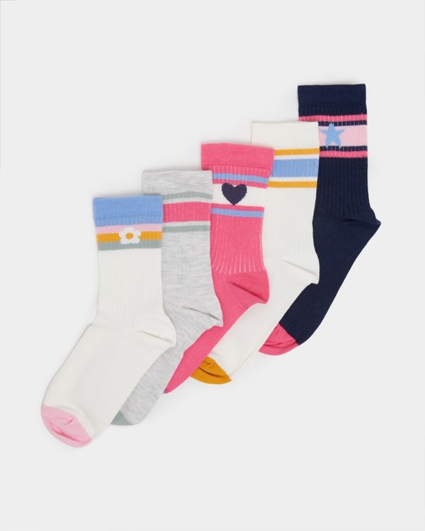 Dunnes Stores | Fuchsia Design Socks - Pack Of 5