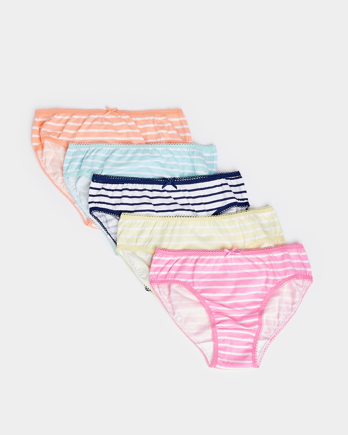 Dunnes Stores | Neon-coral Girls Briefs - Pack Of 5 (2-14 years)