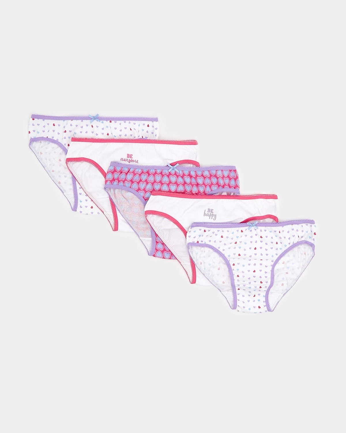 Dunnes Stores | Words Girls Briefs - Pack Of 5 (2-12 years)