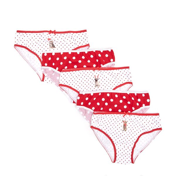 Girls Christmas Briefs - Pack Of 5