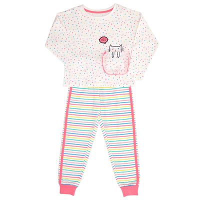 Girls Rainbow Cat Pyjamas thumbnail