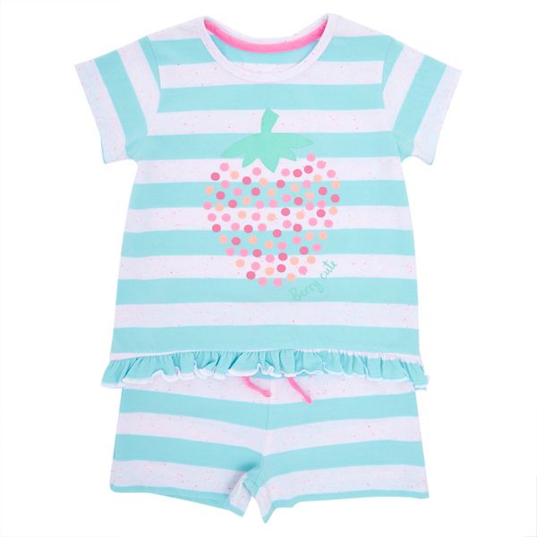 Girls Strawberry Short Pyjama Set