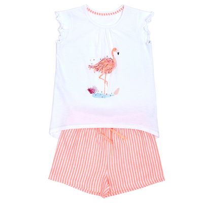 Girls Flamingo Shorts Set thumbnail