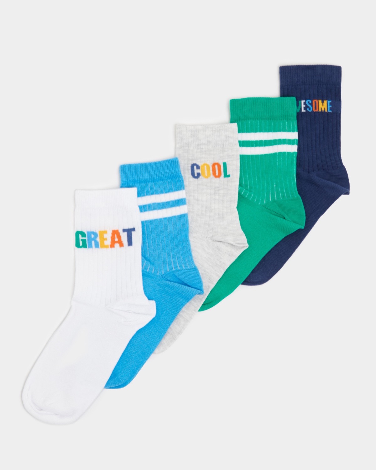 Dunnes Stores | Light-blue Design Socks - Pack Of 5
