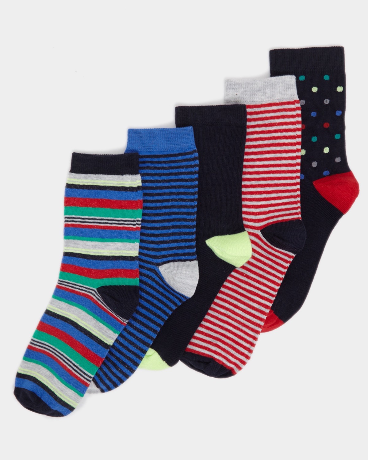 Dunnes Stores | Stripe Design Socks - Pack Of 5