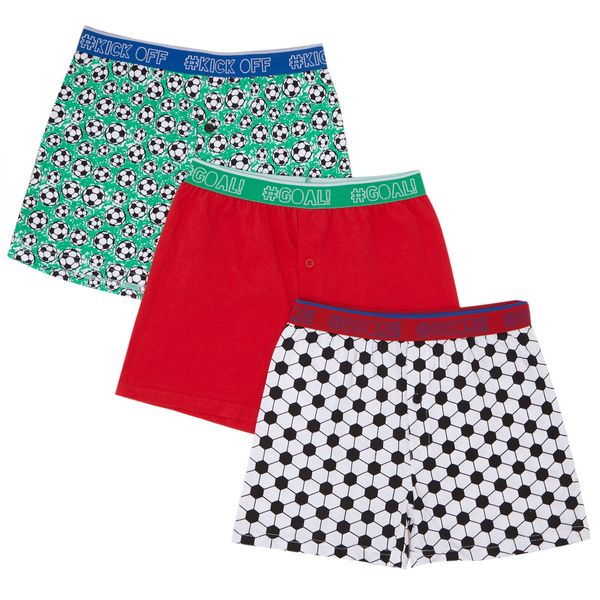 Boys Loose Fit Jersey Boxers - Pack Of 3 - (3-14 Years)