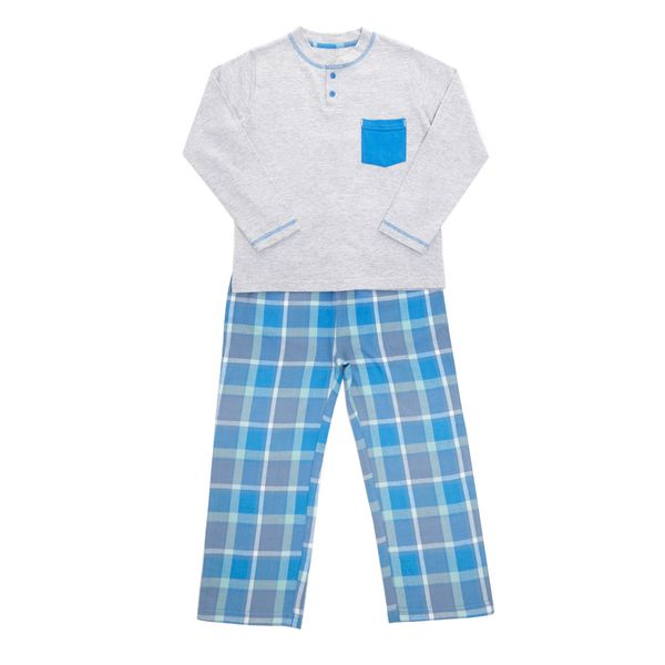 Boys Blue Check Pyjamas