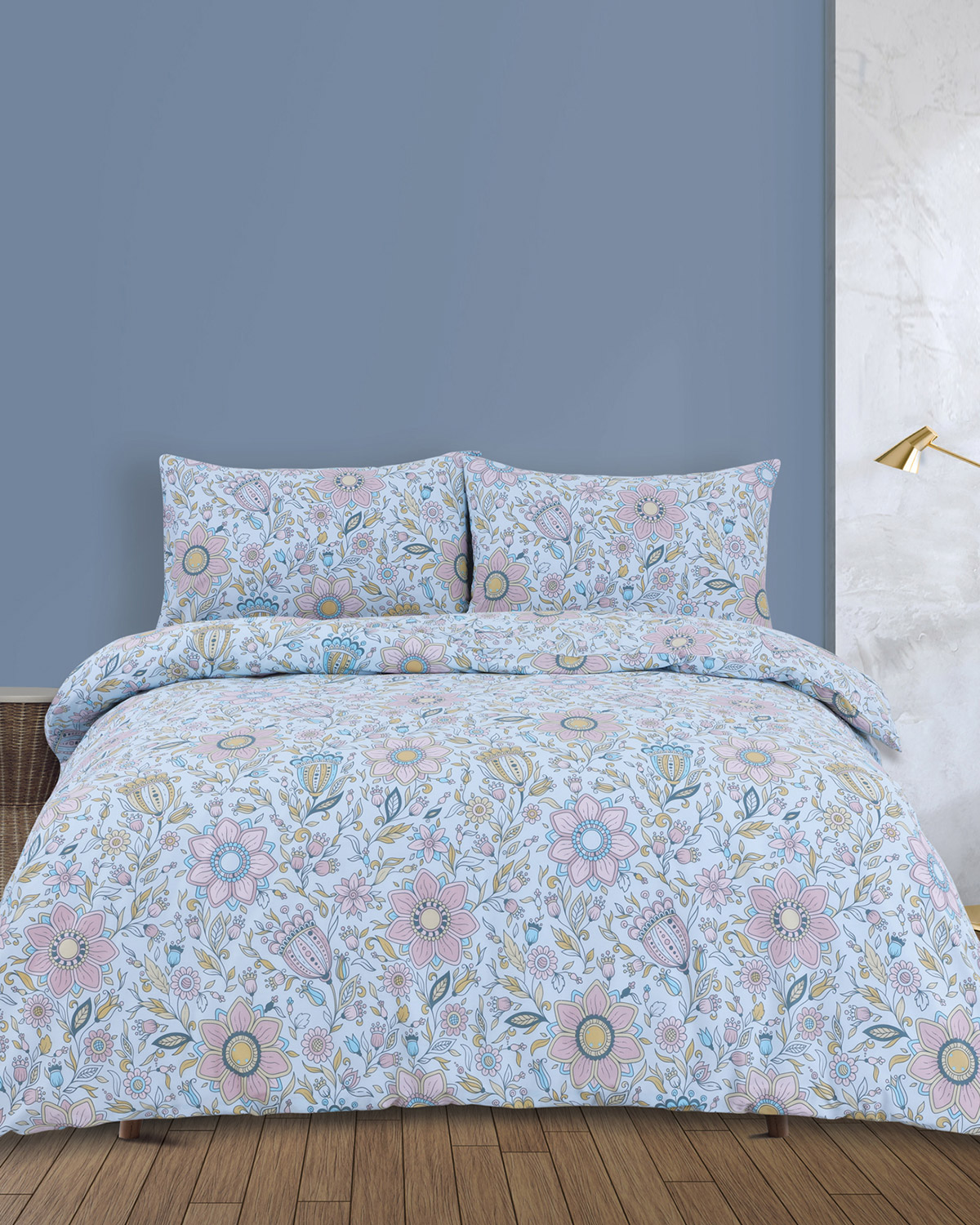 Dunnes Stores Light Blue Retro Duvet Set