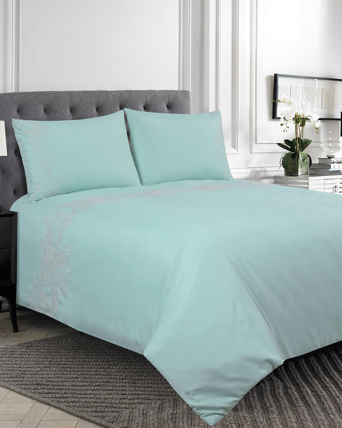 Dunnes Stores Duck Egg The Emily Duvet Set