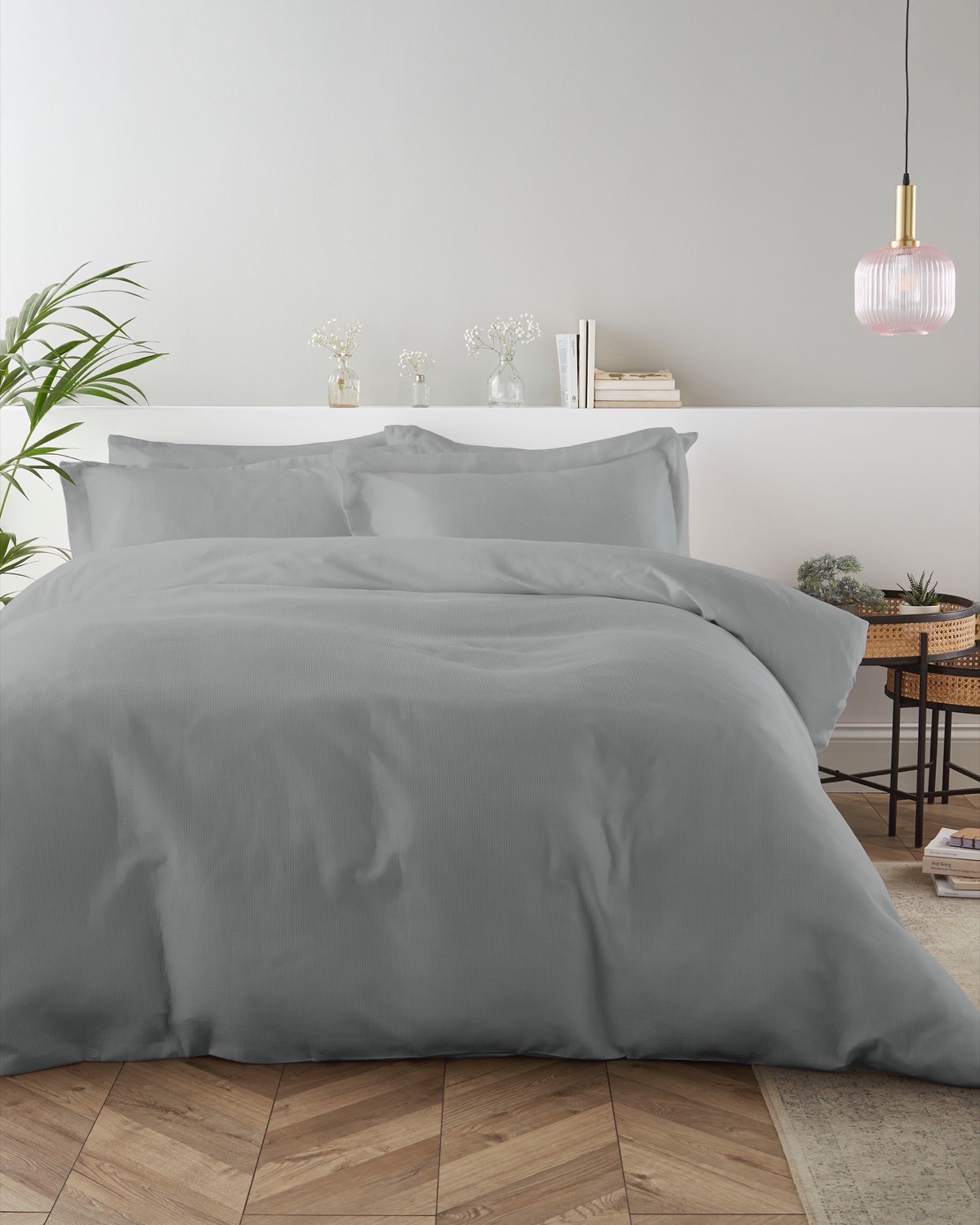 Dunnes Stores Grey Waffle Duvet Cover