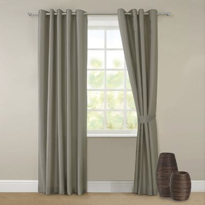 Faux Silk Curtains And Tie Backs thumbnail