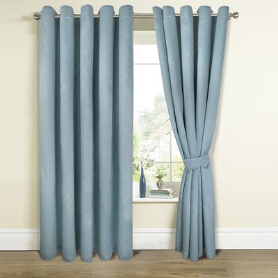Faux Silk Curtains And Tie Backs thumbnail