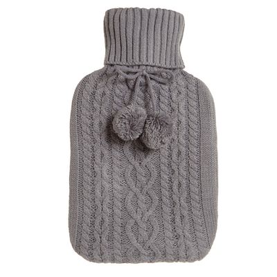 Grey Chunky Knit Hot Water Bottle thumbnail