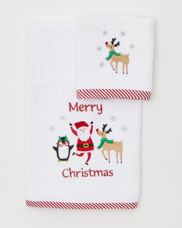 Santa And Friends Hand Towel