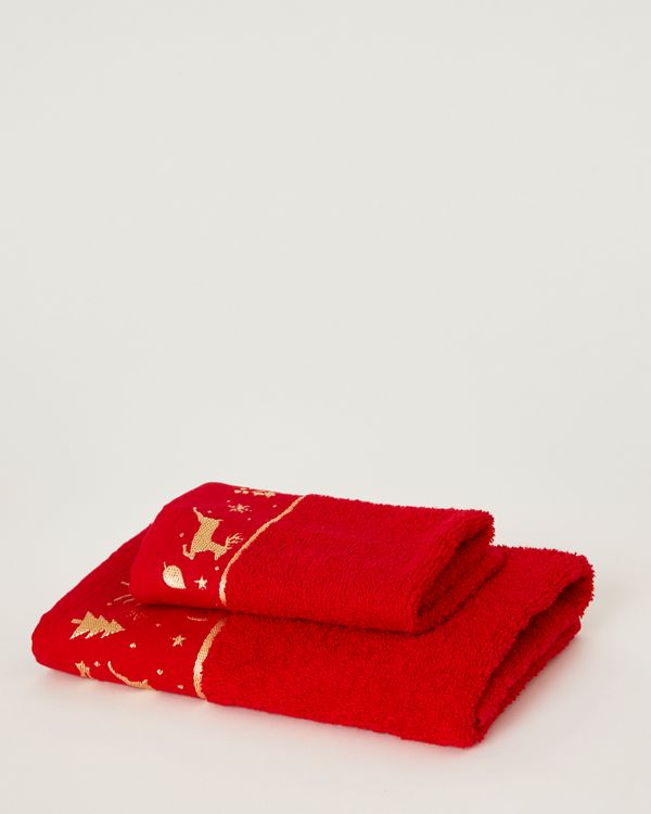 Red Christmas Hand Towel