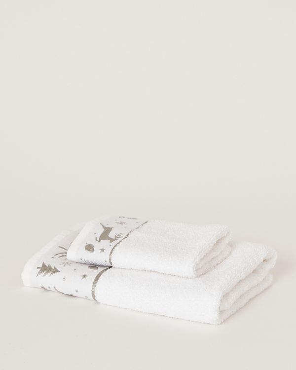 White Christmas Hand Towel