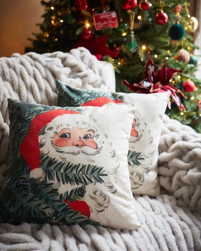Santa Face Cushion Covers - Pack Of 2