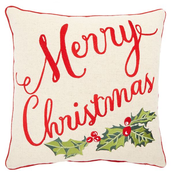 Merry Christmas Embroidered Cushion