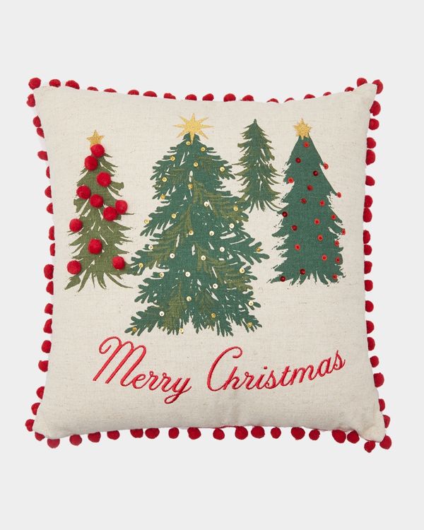 Merry Christmas Trees Cushion