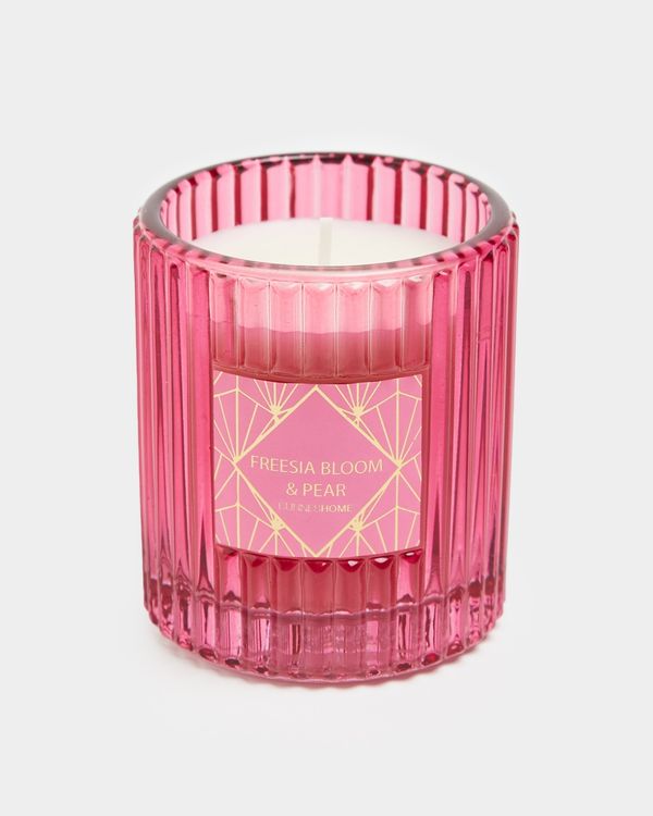 Ribbed Glass Jar Scented Candle