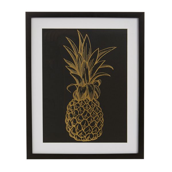 Framed Foil Pineapple Print