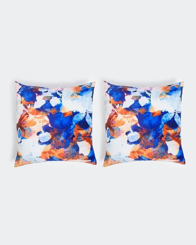Abstract Floral Print Velvet Cushion Covers - Pack Of 2