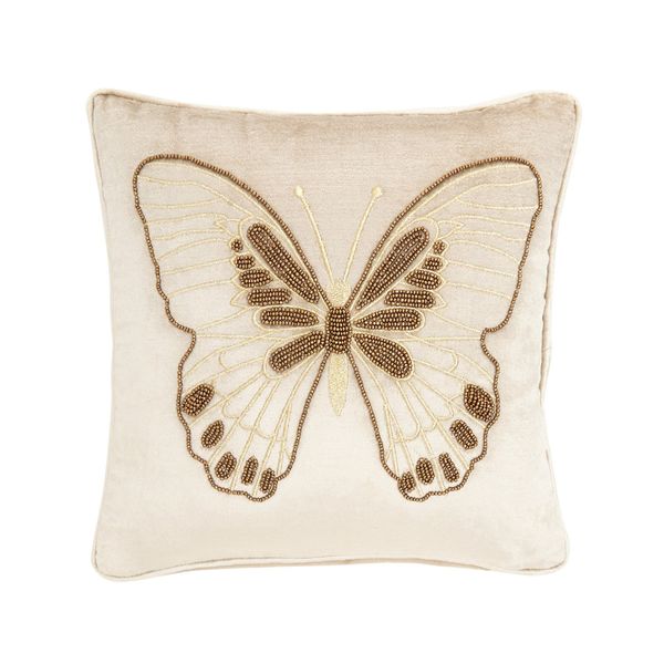 Butterfly Beaded Cushion