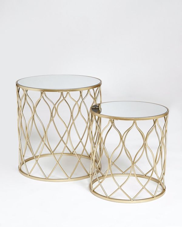 Mirrored Geo Side Tables - Set of 2