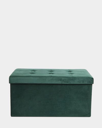 Velvet Ottoman With Storage and Lid thumbnail