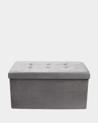 Velvet Ottoman With Storage and Lid thumbnail