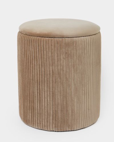 Pintuck Velvet Footstool With Storage thumbnail
