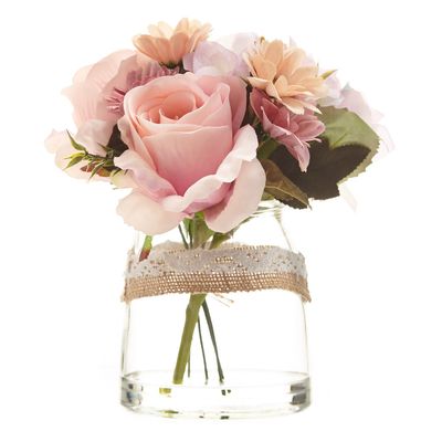 Flower In Vase With Jute And Lace thumbnail