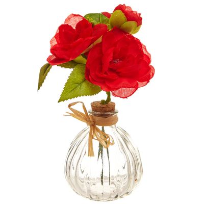 Tea Rose In Round Ribbed Vase thumbnail