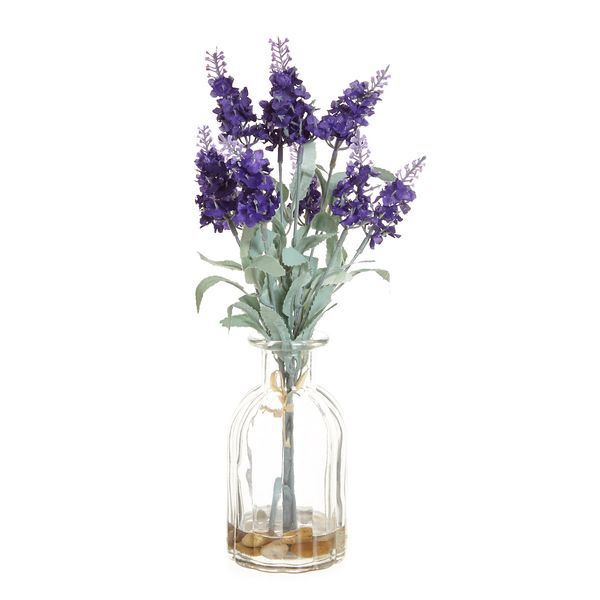 Lavender In Ribbed Glass