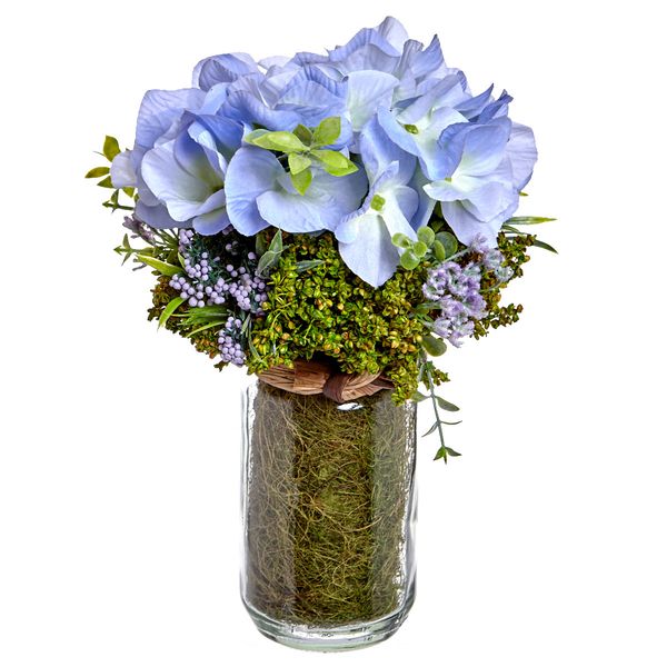 Hydrangea In Glass Vase