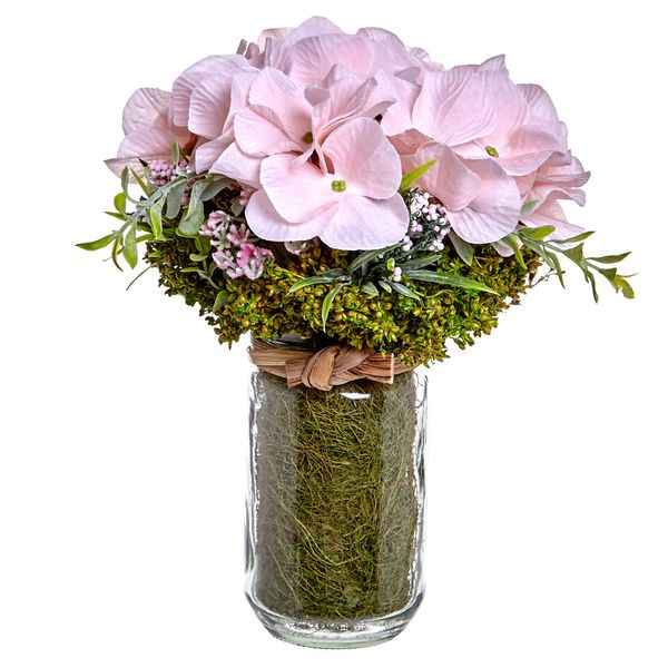 Hydrangea In Glass Vase