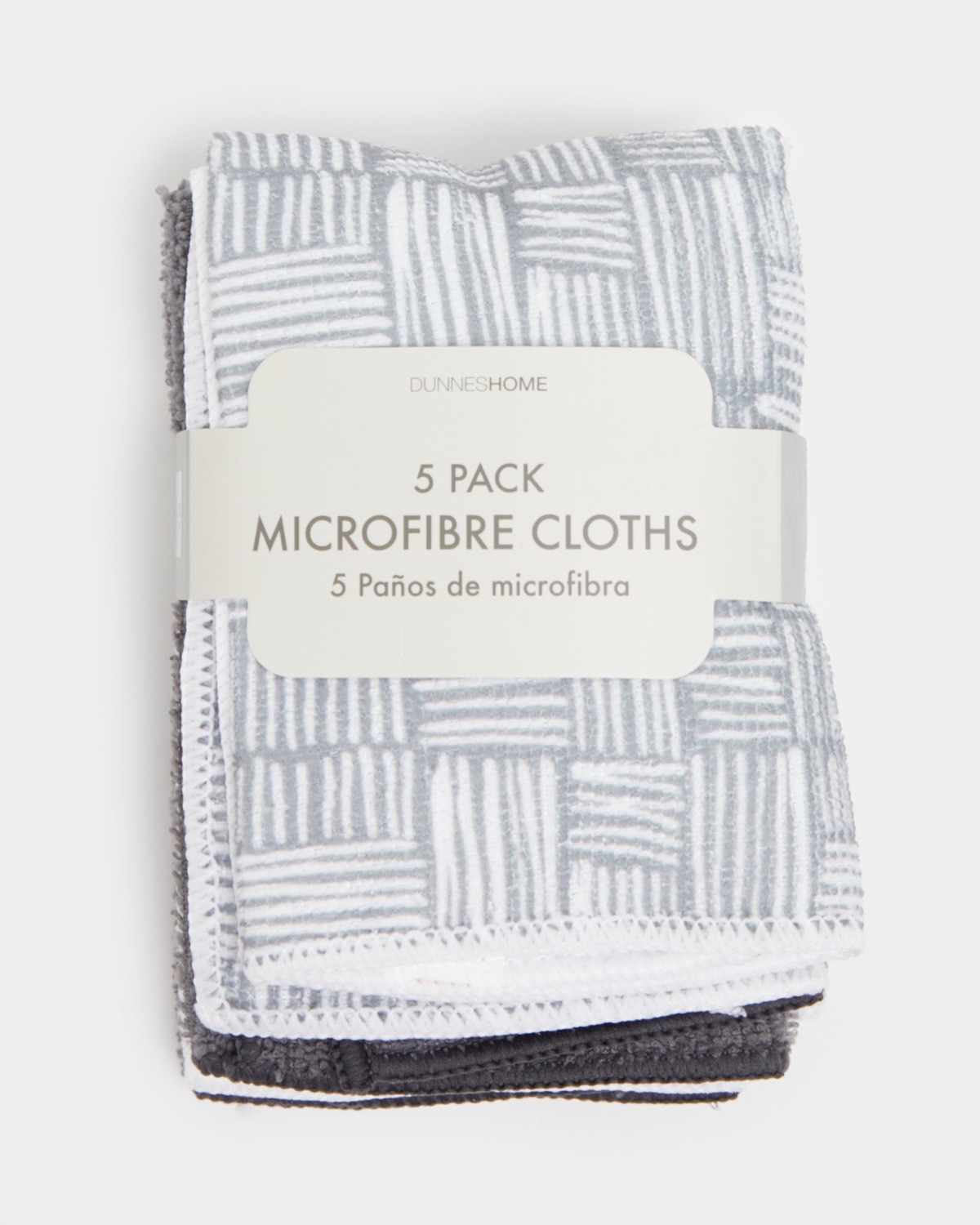 Dunnes Stores  Grey Microfibre Cloths - Pack Of 5