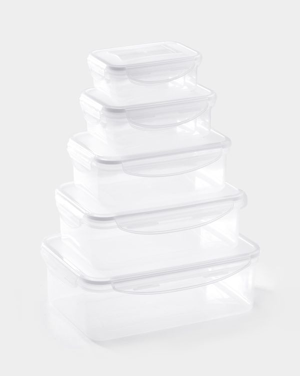 Clip Lid Food Storage Box (5 Pack)