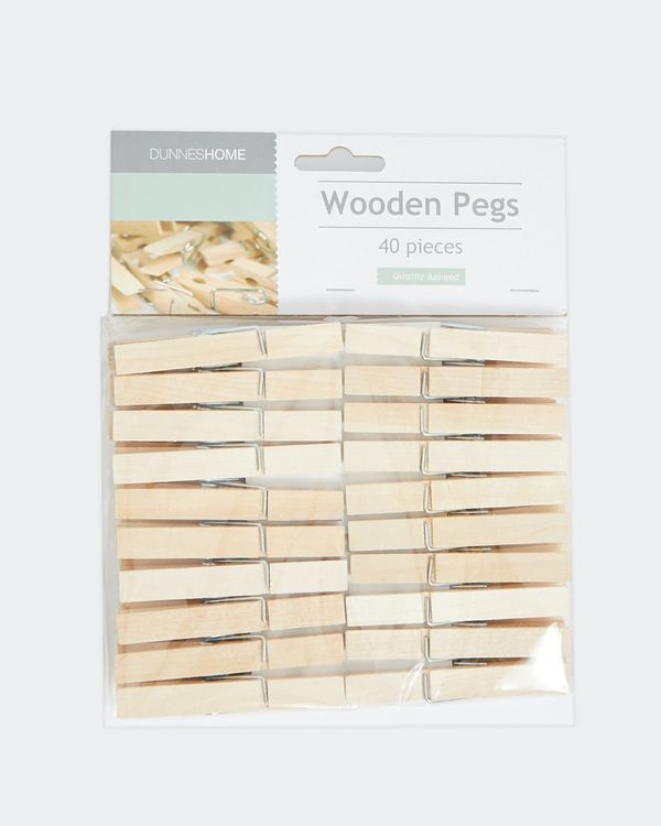 Wooden Pegs - Set Of 40