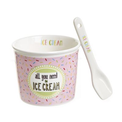 Ice Cream Bowl With Spoon thumbnail