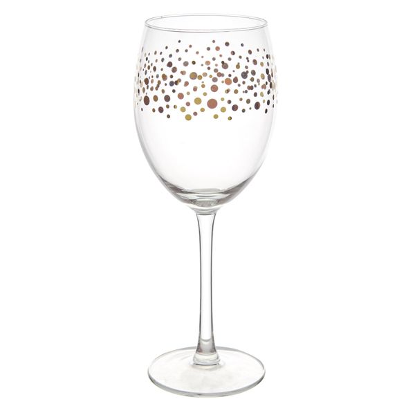 Metallic Dot Wine Glass