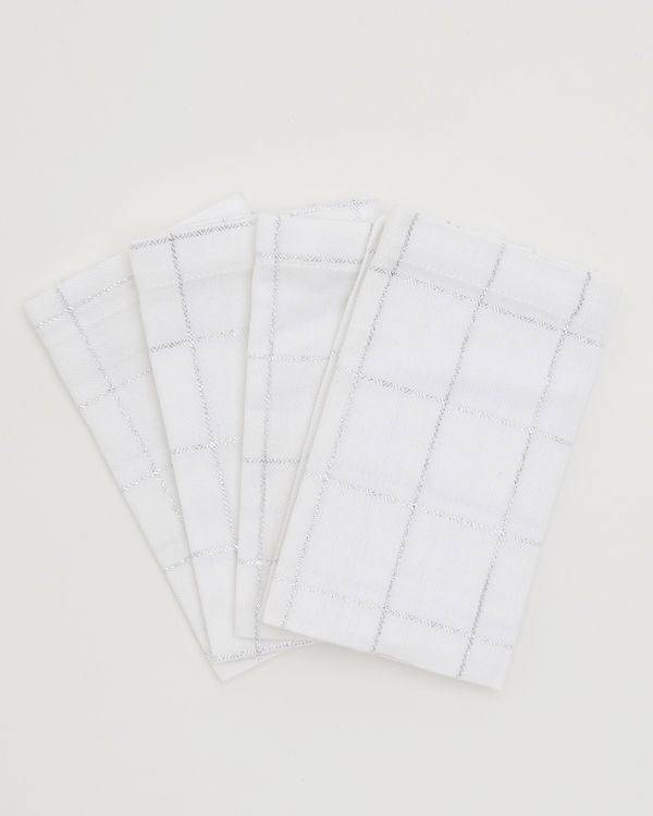 Lurex Check Napkins - Pack Of 4