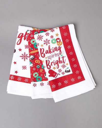 Christmas Design Tea Towels - Pack Of 3 thumbnail