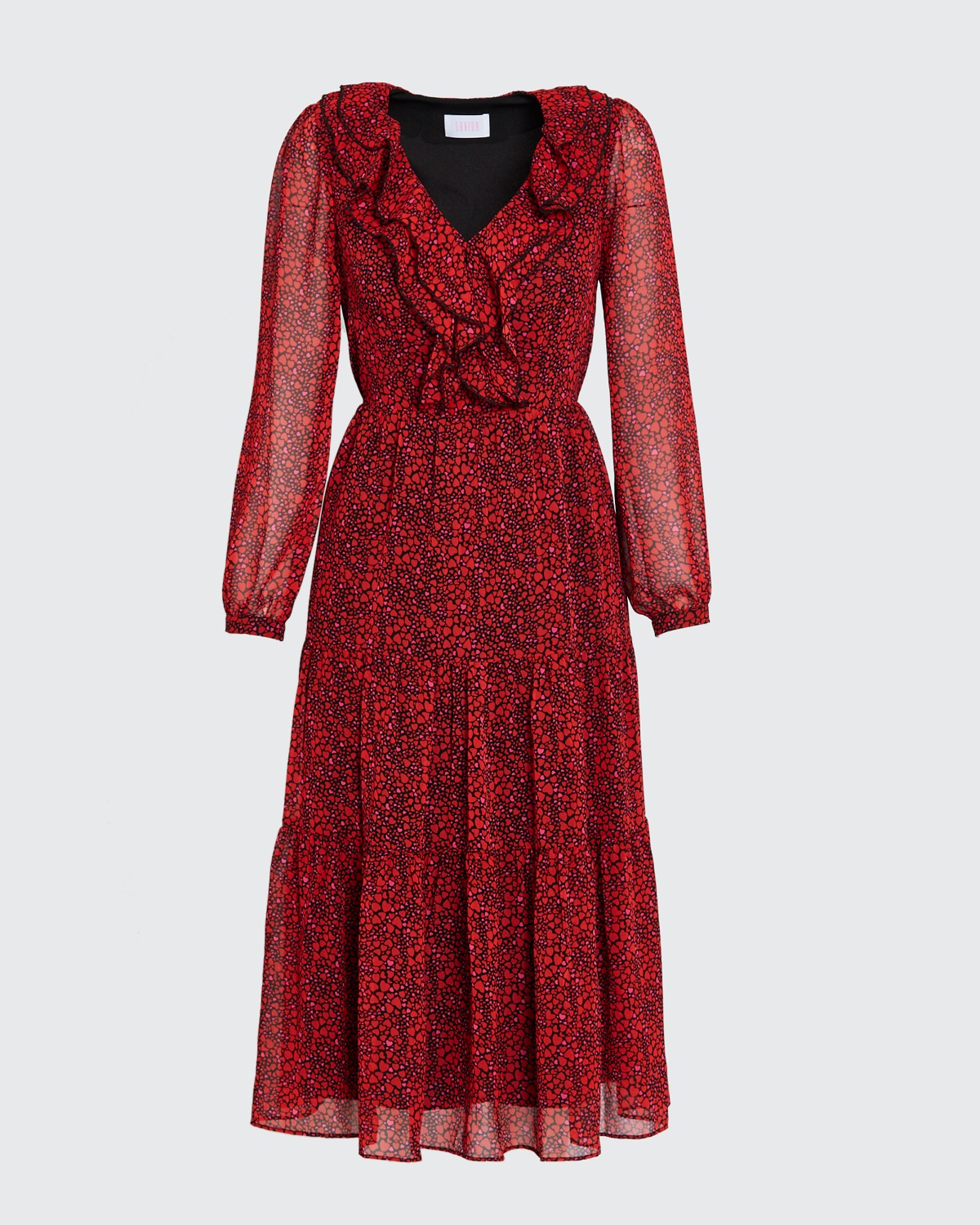 Dunnes Stores | Print Savida Juliet Heart Print Ruffle Dress