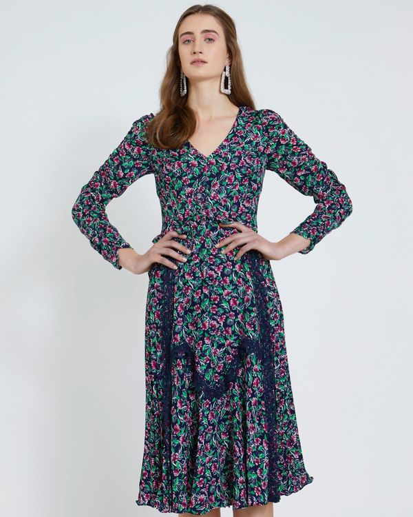 Savida Print Lace Detail Dress